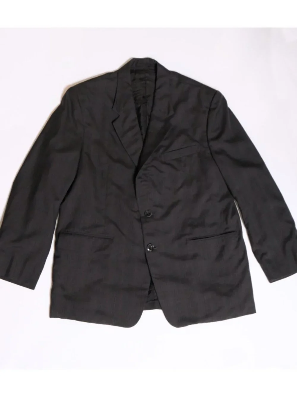 Vintage MINOVA ENGLAND Super 110's Black Wool Striped Blazer - Picture 4 of 12